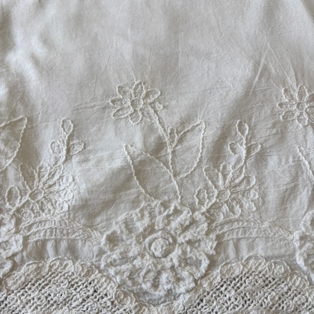 Max Studio White Embroidered Cotton Mini Skirt | Women's XS - Picture 3 of 4